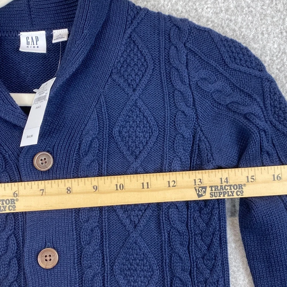 GAP shawl collar cable knit sweater youth S 6-7 fisherman Cape Cod preppy